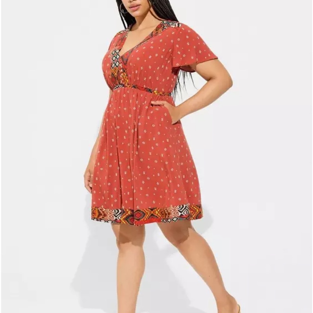 Torrid Terracotta Patterned Dress